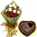 send valentine's heart shaped cakes and flower to bangladesh