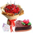 send heart shaped cakes and flower in bangladesh