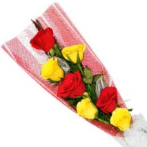 Send 6 Mixed Roses in Bouquet to Dhaka