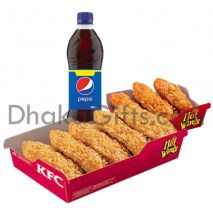 send kfc 8 pcs crispy chicken with 1 liter pepsi to dhaka