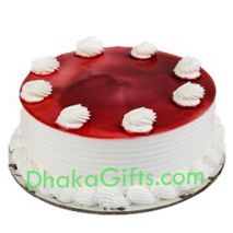 send hot half kg premium strawberry cake to dhaka