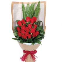 Send 18 Red Roses Bouquet with Greency  to Dhaka in Bangladesh