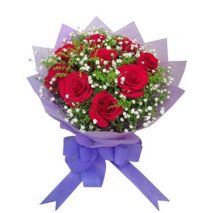 Send 12 Red Roses Bouquet with Greenery to Dhaka in Bangladesh