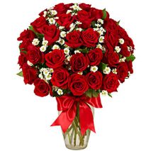 Send 3 Dozen Red Roses in FREE Vase to Dhaka in Bangladesh