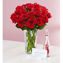 Message in a Bottle with 24 Red Roses send to dhaka, send to bangladesh,