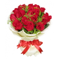 Send 24 Red Roses with Solidago Canadensis to Dhaka in Bangladesh