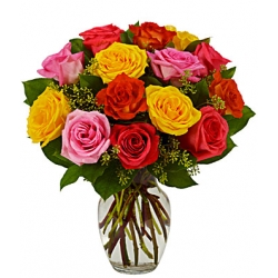 Send 12 Assorted & Beautiful Bright Roses to Dhaka in Bangladesh