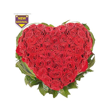 Send Radiant Red 50 Roses Heart to Dhaka in Bangladesh