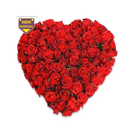 Send 100 Red Roses Heart to Dhaka in Bangladesh