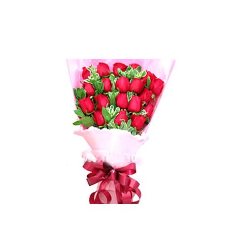 Send 24 Red Roses with Baby‘s Breath to Dhaka in Bangladesh