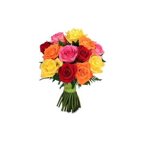Send 12 Mixed Roses in Bouquet to Dhaka