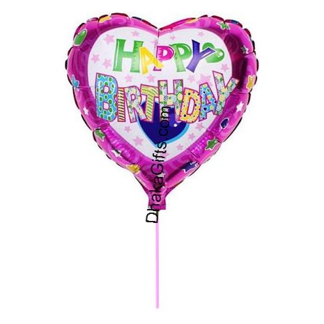 Send 1 piece heart shape mylar Birthday balloon to Dhaka in Bangladesh