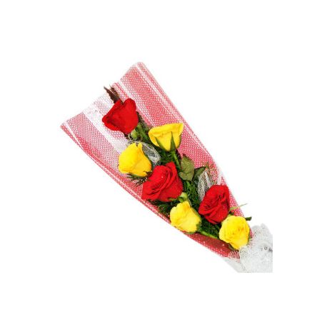 Send 6 Mixed Roses in Bouquet to Dhaka