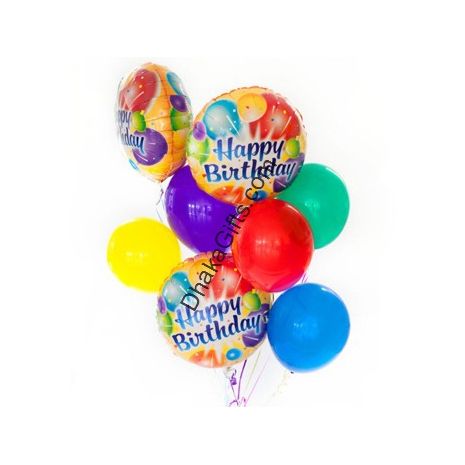 Send 2pcs mylar and 6 pcs latex balloons to Dhaka in Bangladesh