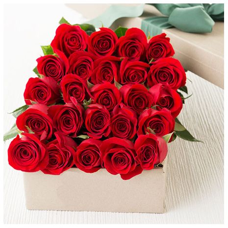 24 Red Roses in Box to Dhaka