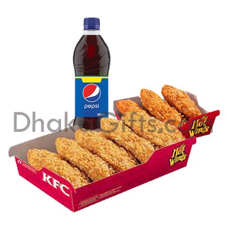 send kfc 8 pcs crispy chicken with 1 liter pepsi to dhaka