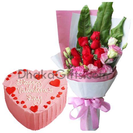 send mr baker vanilla round cake with roses to bangladesh