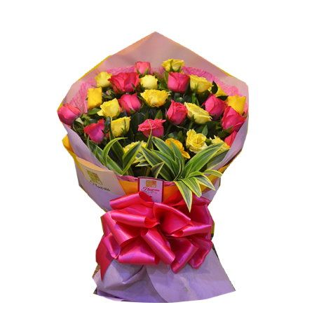 Send 24 Red And Yellow  Roses to Dhaka