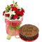 Rose and Lily Bouquet with chocolate dust Cake By Well Food