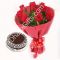 Send 12 Red Roses in Bouquet with Chocolate Cake to Dhaka in Bangladesh