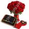 24 Red Roses in FREE Vase, Cake with Heart Ferrero to Dhaka