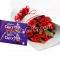 Send to 12 Red Roses Bouquet with Dairy Milk Chocolate to Dhaka