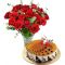 24 Red Roses with Coffee Cake by Tasty Treat