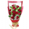 12 Red Roses Bouquet with Seasonal Flower